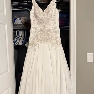 David's Bridal Elegant Cream Dress
